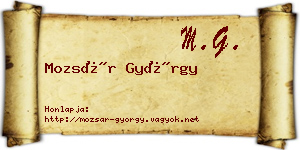 Mozsár György névjegykártya